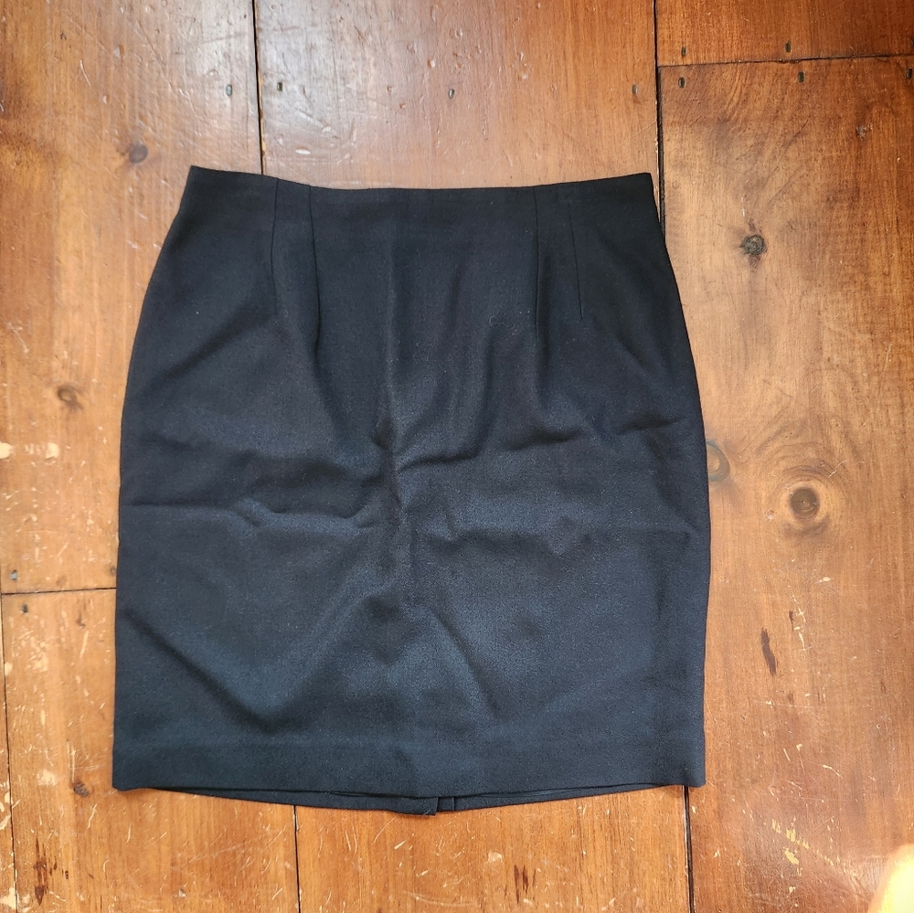 black vintage wool skirt